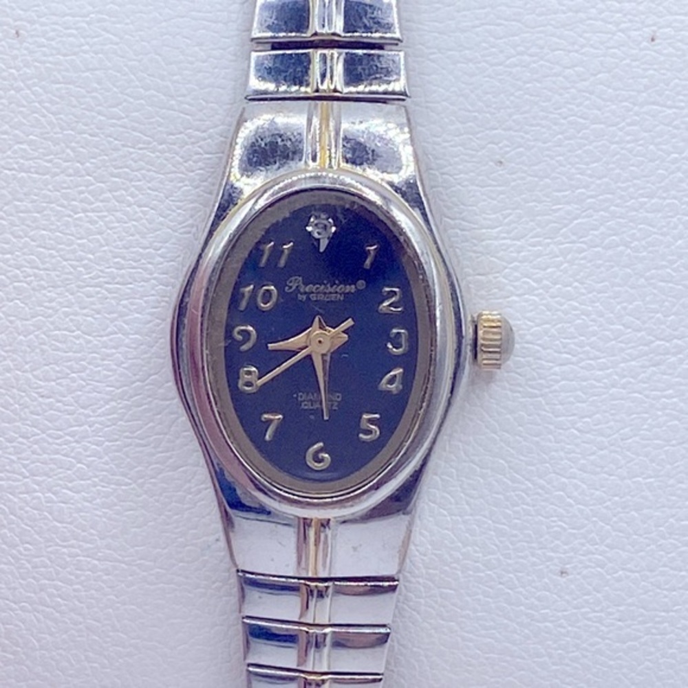 Working! Vintage Precision By Gruen Dainty Face Minimalist Stretch Band Watch